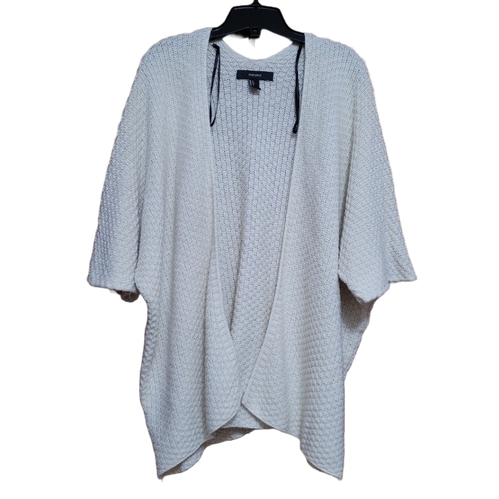 Forever 21 Cream Knit Kimono Draped Cardigan Size size M